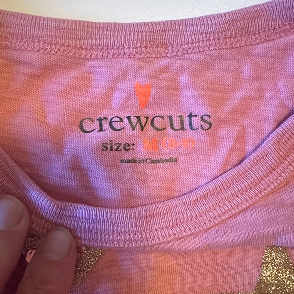 Crewcuts Pink Long Sleeve Shirt with Gold Star Accents